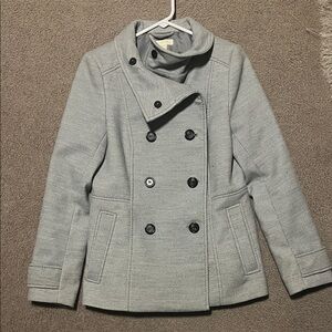 Women's Gray Double-Breasted Winter Coat